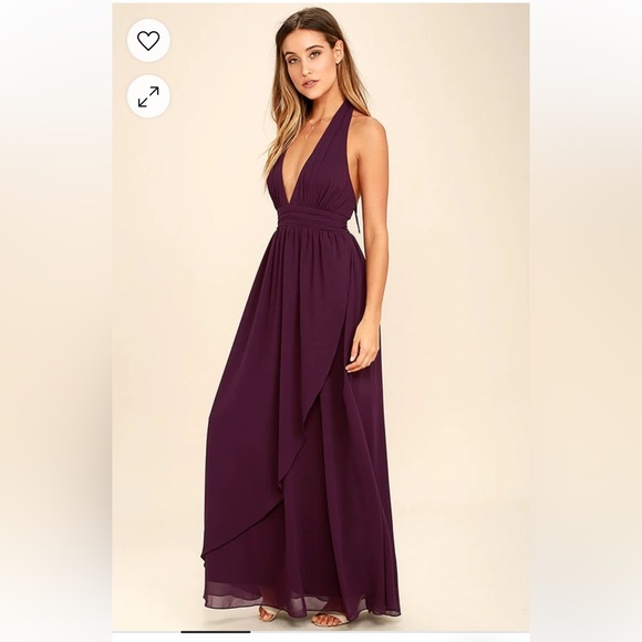 Lulus Dresses & Skirts - Lulus Stop and Stare Purple Halter Maxi Dress size Xsmall